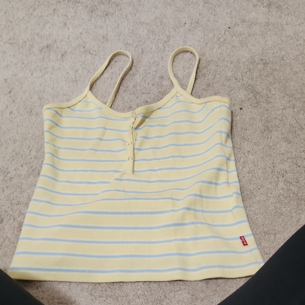 Levi's Yellow and Blue Striped Tank Top